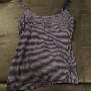 Purple Striped Motherhood Maternity Nursing Tank Top